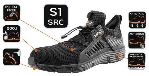 PÓŁBUTY ROBOCZE S1, PODNOSEK KOMPOZYTOWY, ROZM.42 NEO