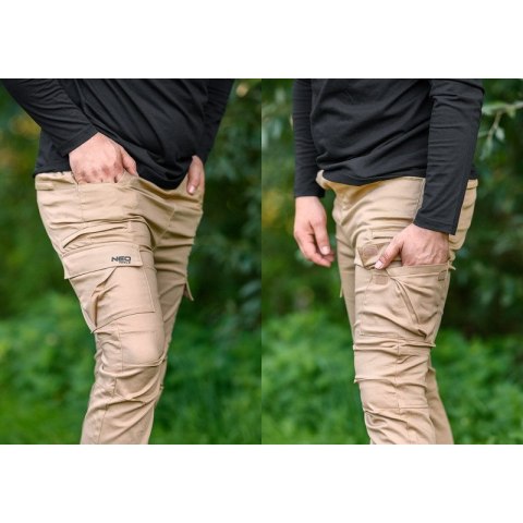 SPODNIE ROBOCZE OUTDOOR TYPU JOGGER BEŻOWE ROZMIAR XXL NEO