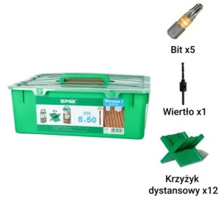 WKRĘT TARASOWY A2 TX 5.0*50MM SPAX-D STARE ZŁOTO (850)+ZES. SPAX