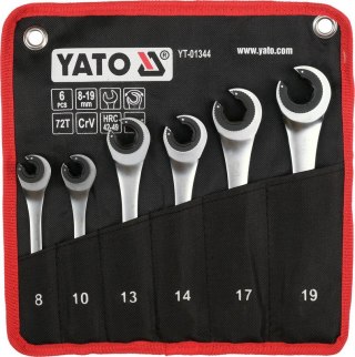 ZESTAW KLUCZY PÓŁOTWARTYCH Z GRZECHOTKĄ, 8-19MM, 6SZT. YATO