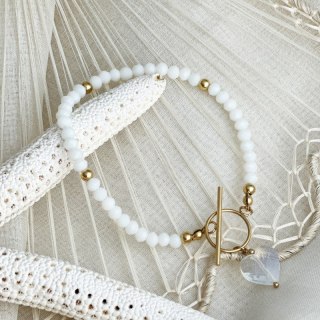 Bransoletka na rękę stal chirurgiczna pozłacana 14k złotem BST1421