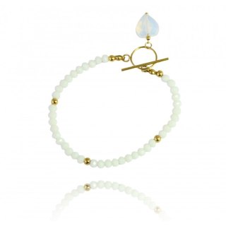 Bransoletka na rękę stal chirurgiczna pozłacana 14k złotem BST1421