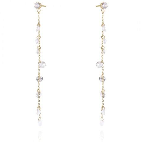 Kolczyki ze stali szlachetnej pozłacanej 14k złotem KST2665