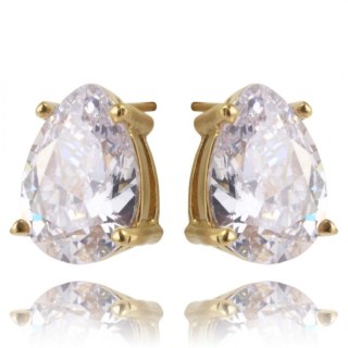 Kolczyki ze stali szlachetnej pozłacanej 14k złotem KST2907B