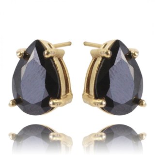 Kolczyki ze stali szlachetnej pozłacanej 14k złotem KST2907CZ