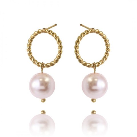 Kolczyki ze stali szlachetnej pozłacanej 14k złotem KST2930