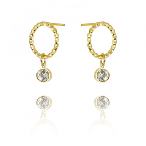 Kolczyki ze stali szlachetnej pozłacanej 14k złotem KST2931B