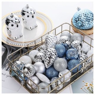 Komplet bombek 60 szt w opakowaniu, bombki na choinkę BSN16