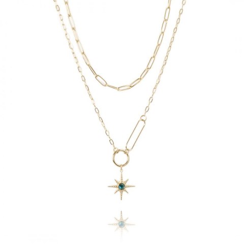 Naszyjnik stal szlachetna pozłacana 14k złotem NST1523