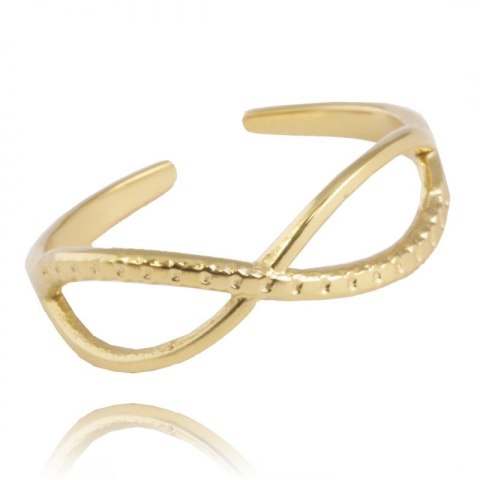 Pierścionek pozłacany stal chirurgiczna platerowana złotem PST887