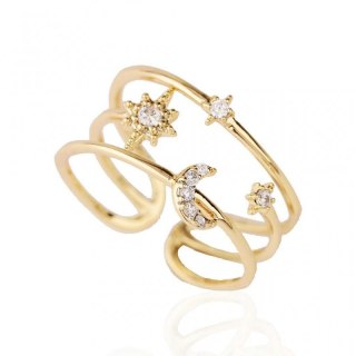 Pierścionek stal chirurgiczna platerowana złotem PST650