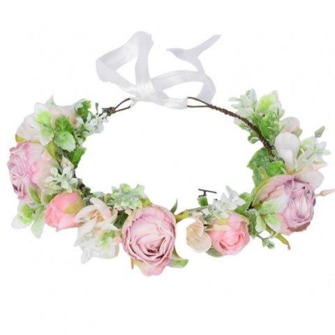 Wianek, opaska do włosów z kwiatów, delikatny wianuszek BOHO W103