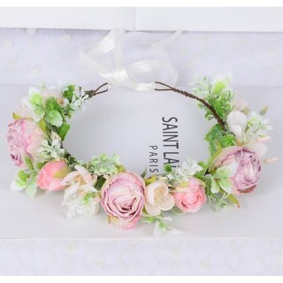 Wianek, opaska do włosów z kwiatów, delikatny wianuszek BOHO W103