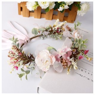 Wianek, opaska do włosów z kwiatów, delikatny wianuszek BOHO W106
