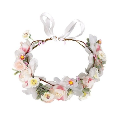 Wianek, opaska do włosów z kwiatów, delikatny wianuszek BOHO W113