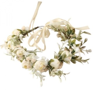 Wianek, opaska do włosów z kwiatów, delikatny wianuszek BOHO W87