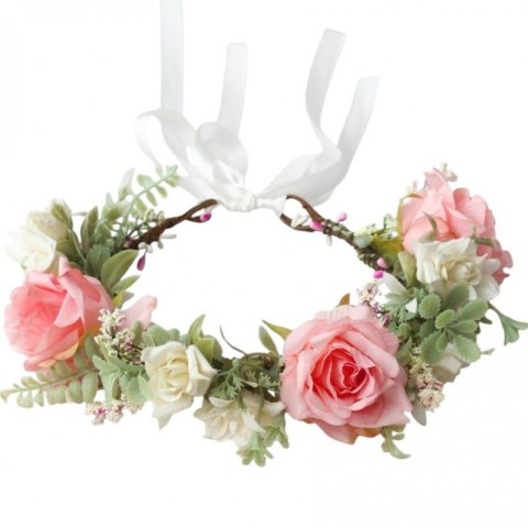 Wianek, opaska do włosów z kwiatów, delikatny wianuszek BOHO W95