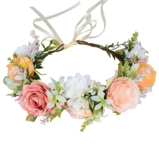 Wianek, opaska do włosów z kwiatów, delikatny wianuszek BOHO W99