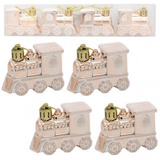 Komplet bombek lokomotywa 4 szt w opakowaniu, bombki na choinkę KSN97