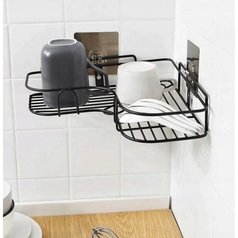 NAROŻNA PÓŁKA ŁAZIENKOWA, ORGANIZER NA AKCESORIA ŁAZIENKOWE, KUCHENNE - UCH14