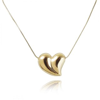 Naszyjnik SERCE stal szlachetna pozłacana 14k złotem NST2070