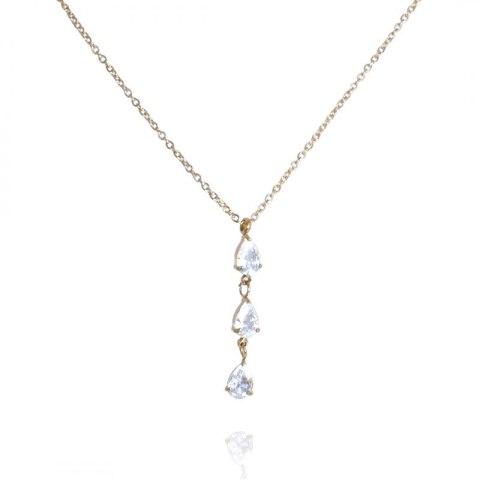 Naszyjnik stal szlachetna pozłacana 14k złotem NST2056