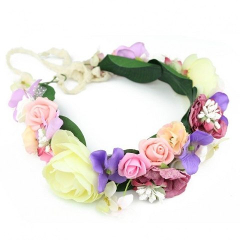 Wianek, opaska do włosów z kwiatów, delikatny wianuszek BOHO W53