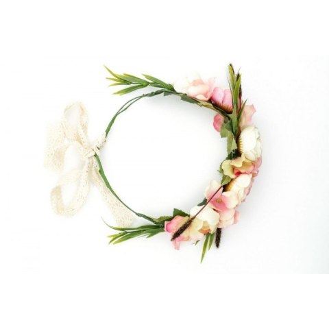 Wianek, opaska do włosów z kwiatów, delikatny wianuszek BOHO W58R
