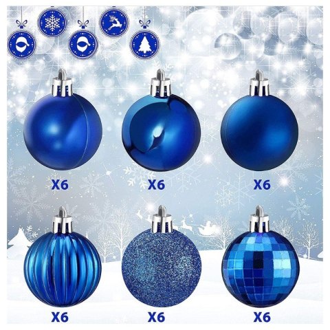 Komplet bombek 36szt w opakowaniu czarne 5,5cm, bombki na choinkę BSN08WZ3