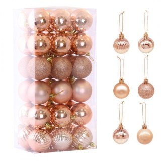 Komplet bombek 36szt w opakowaniu różowe złoto 5,5cm, bombki na choinkę BSN08WZ4
