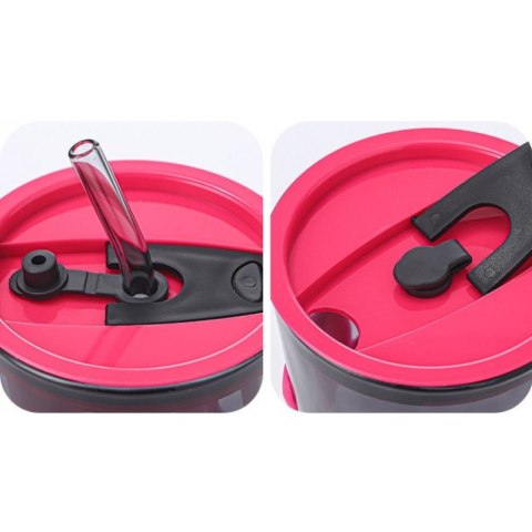 Kubek z kolorowego szkła na Kawę Herbatę ze słomką i zamknięciem 400 ML CUP14