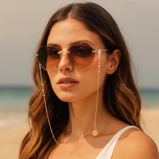 Łańcuszek do okularów perełki i gwiazdki LDK06