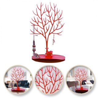 Ekspozytor na biżuterię duży- naszyjnik, pierścionki czerwone drzewo E32CZE
