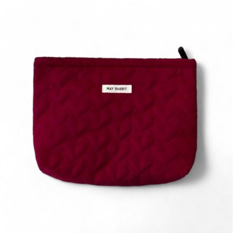 Kosmetyczka jednokomorowa pikowana serca bordowa 25 x 5 x18 cm KS120BOR