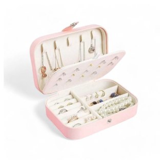 Szkatułka na biżuterię, etui, organizer, pudełko różowe PD160R