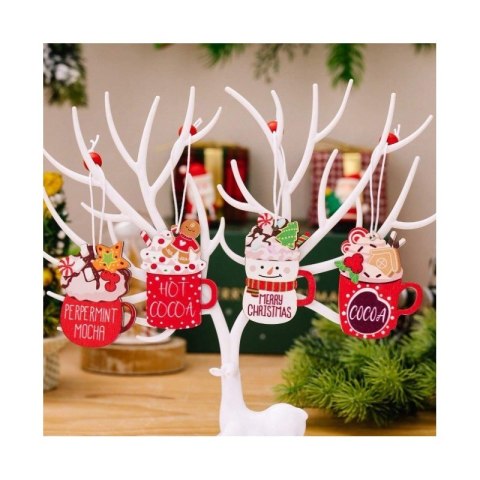 Zawieszki choinkowe PIERNICZKI drewniane 12 szt w opakowaniu BSN48