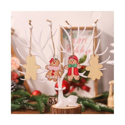 Zawieszki choinkowe PIERNICZKI drewniane 12szt w opakowaniu BSN47