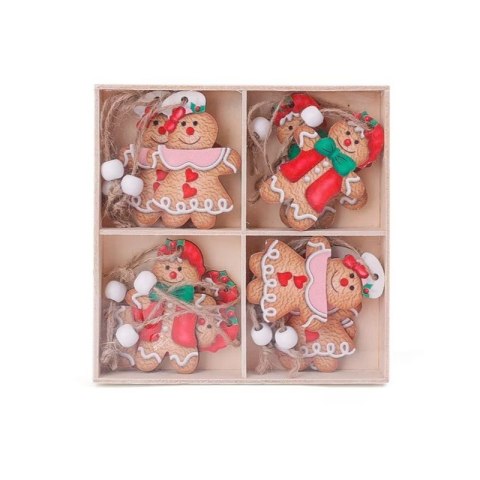 Zawieszki choinkowe PIERNICZKI drewniane 12szt w opakowaniu BSN47