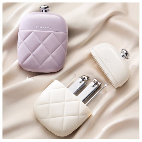 Zestaw akcesoriów etui do paznokci manicure fioletowy 9,5cmx7cm AK10FIO