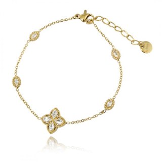 Bransoletka na rękę stal chirurgiczna pozłacana 14k złotem BST1537