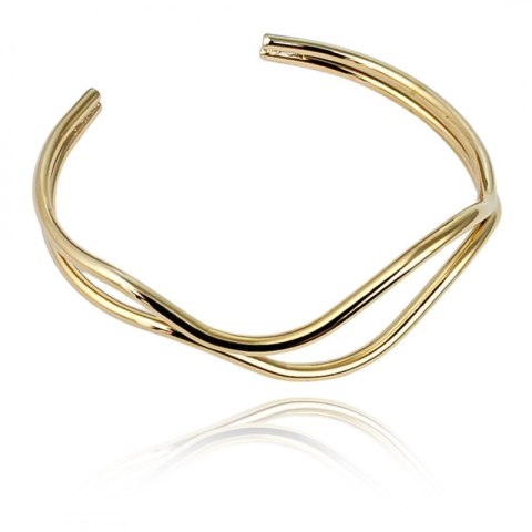 Bransoletka na rękę stal chirurgiczna pozłacana 14k złotem, regulowana BST1527