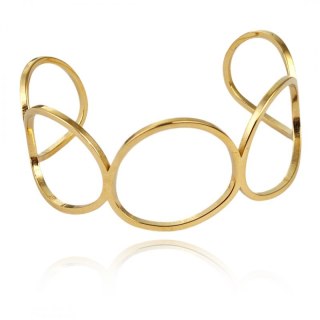 Bransoletka na rękę stal chirurgiczna pozłacana 14k złotem, regulowana BST1529