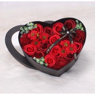 Bukiet zapachowych kwiatów mydlanych w ozdobnym pudełku, BUK01CZE