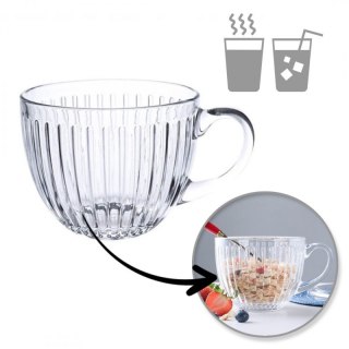 Filiżanka szklanka ryflowana duża 460 ml 1szt SZK152