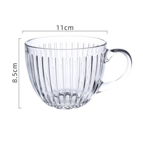 Filiżanka szklanka ryflowana duża 460 ml 1szt SZK152