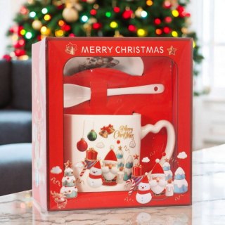 KUBEK ŚWIĄTECZNY - zestaw w pudełku z zaparzaczem i łyżeczką 400 ml KB20WZ1