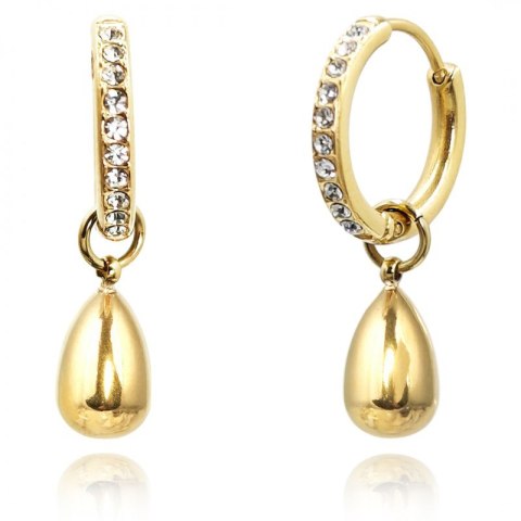 Kolczyki ze stali szlachetnej platerowane 14k złotem ŁEZKI KST3346