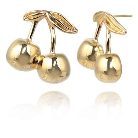 Kolczyki ze stali szlachetnej platerowane 14k złotem WISIENKI KST3356