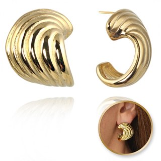 Kolczyki ze stali szlachetnej platerowane 14k złotem ZAWIJANE KST3353