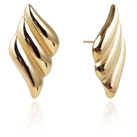 Kolczyki ze stali szlachetnej platerowane 14k złotem, duże sztyft KST3374